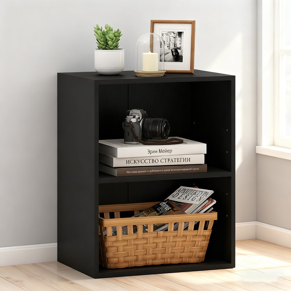 2-Cube Bookcase Floor Standing Open Bookshelf With 5-Position Adjustable Shelf_voghion.com